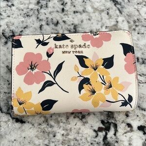 Kate Spade Cream and Pink Floral Wallet